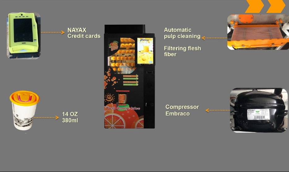 NEW Fresh Orange Juice Customised Vending Machine - Automatic Smart Touch Screen