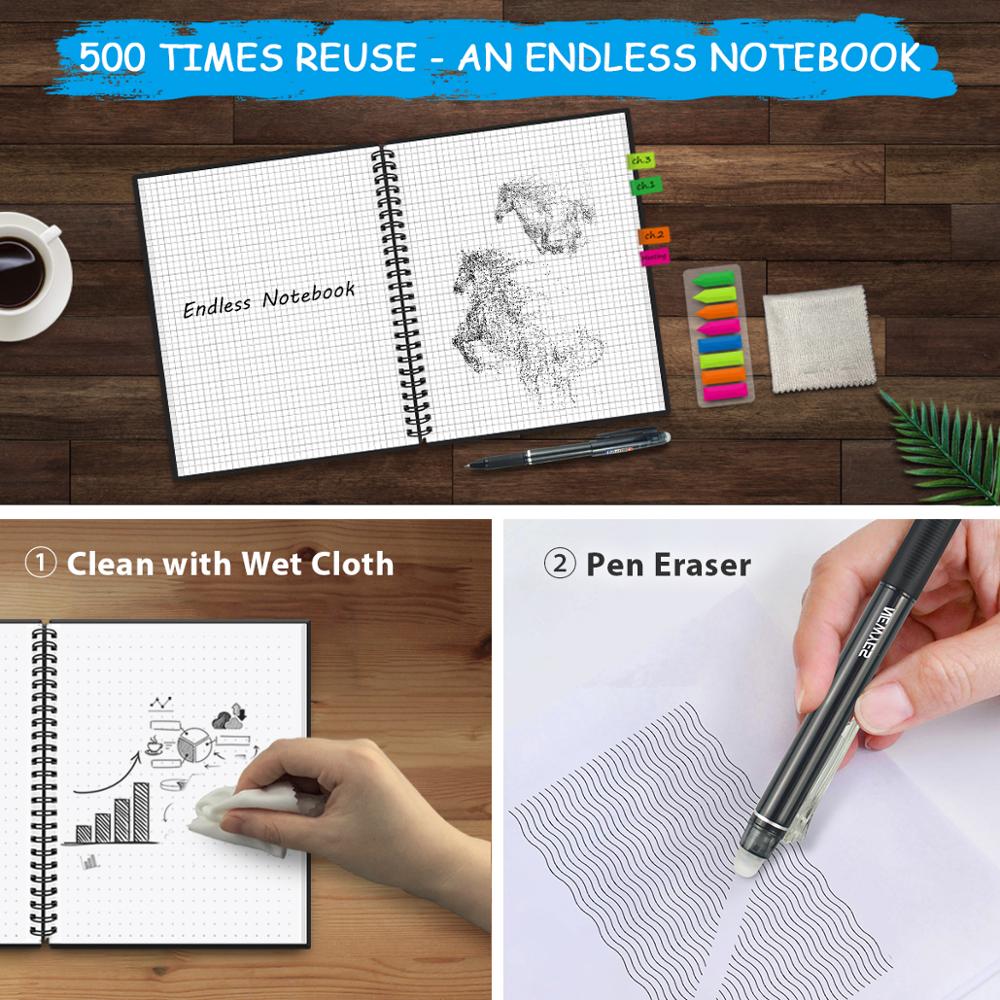 ONLINE SMARTBOOK reusable erasable notebook / Spiral A4 Notebook