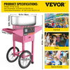 VEVOR Electric Candy Floss Machine - Commercial Candy Floss Maker - Temperature Controls for Party Festival Carnival Home