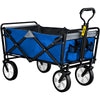 VEVOR Folding Wagon w/ Adjustable Handle Black/Orange/Blue