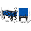 VEVOR Folding Wagon w/ Adjustable Handle Black/Orange/Blue