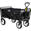 VEVOR Folding Wagon w/ Adjustable Handle Black/Orange/Blue