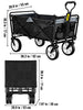 VEVOR Folding Wagon w/ Adjustable Handle Black/Orange/Blue